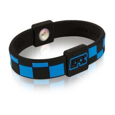 pulsera, silicona, efx, sport, azul,cuadros