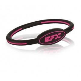 PULSERA EFX SILICONA OVAL NEGRO ROSA