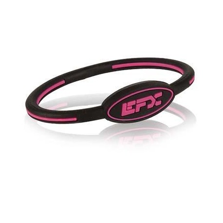 PULSERA EFX SILICONA OVAL NEGRO ROSA